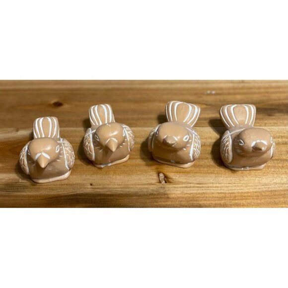 Set of 4 bird place card holders picture holders small bird decoration figurines - Picture 1 of 5